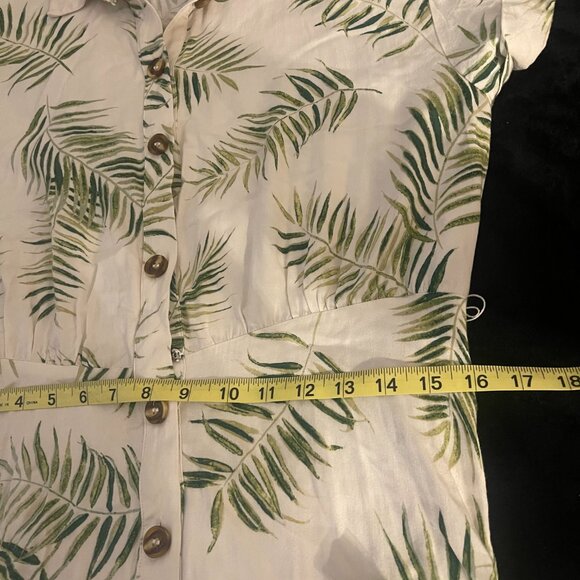 H&M Palm Leaf Button Front Dress NWOT Size 10 - Picture 6 of 9